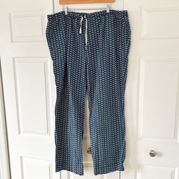 NWOT Vineyard Vines Fish Print Lounge Sleep Pants Blue 2XL 100% Cotton - Picture 6 of 8